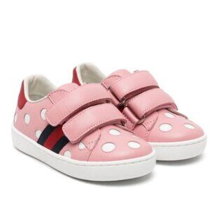 Gucci Kids' Girls Pink Polka Dot Ace Trainers